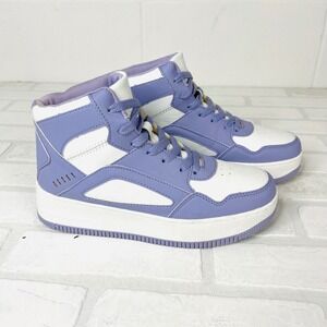 Women's High Top Sneakers Periwinkle White Platform Chunky Sole Size 8 New